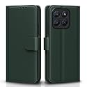 Pikkme Flip Cover for Motorola Moto G37 5G Leather Finish | Inside TPU with Card Pockets | Wallet Stand and Shock Proof | Complete Protection Flip Case (Green)