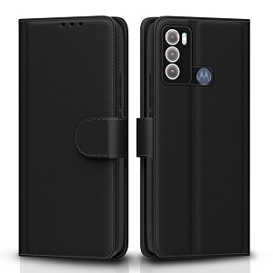 pikkme flip cover for motorola moto g60  g40 fusion  leather finish  shockproof with card pockets amp wallet stand  ultimate protection caseblack