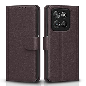 pikkme flip cover for motorola moto g67 power 5g  g57 power 5g  g max 5g leather finish  inside tpu with card pockets  wallet stand and shock proof  complete protection flip case coffee