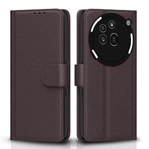 pikkme flip cover for nothing phone 3a pro 5g leather finish  inside tpu with card pockets  wallet stand and shock proof  complete protection flip casecoffee