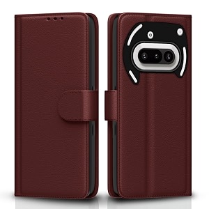 pikkme flip cover for nothing phone 3a 5g  leather finish  shockproof with card pockets amp wallet stand  ultimate protection casebrown