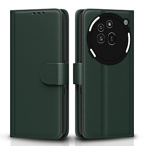 pikkme flip cover for nothing phone 3a pro 5g  leather finish  shockproof with card pockets amp wallet stand  ultimate protection case green
