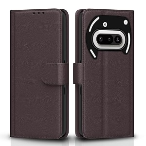 pikkme flip cover for nothing phone 3a 5g leather finish  inside tpu with card pockets  wallet stand and shock proof  complete protection flip casecoffee