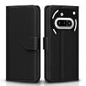 Pikkme Flip Cover for Nothing Phone 3a 5G Leather Finish | Inside TPU with Card Pockets | Wallet Stand and Shock Proof | Complete Protection Flip Case(Black)