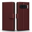 Pikkme Flip Cover for Nothing Phone 4a 5G Leather Finish | Inside TPU with Card Pockets | Wallet Stand and Shock Proof | Complete Protection Flip Case (Brown)