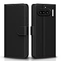 Pikkme Flip Cover for Nothing Phone 4a 5G Leather Finish | Inside TPU with Card Pockets | Wallet Stand and Shock Proof | Complete Protection Flip Case (Black)