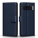 Pikkme Flip Cover for Nothing Phone 4a 5G Leather Finish | Inside TPU with Card Pockets | Wallet Stand and Shock Proof | Complete Protection Flip Case (Blue)