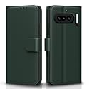 Pikkme Flip Cover for Nothing Phone 4a 5G Leather Finish | Inside TPU with Card Pockets | Wallet Stand and Shock Proof | Complete Protection Flip Case (Green)