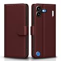 Pikkme Flip Cover for Nothing Phone 4b 5G Leather Finish | Inside TPU with Card Pockets | Wallet Stand and Shock Proof | Complete Protection Flip Case (Brown)