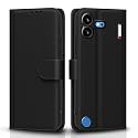 Pikkme Flip Cover for Nothing Phone 4b 5G Leather Finish | Inside TPU with Card Pockets | Wallet Stand and Shock Proof | Complete Protection Flip Case (Black)