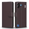 Pikkme Flip Cover for Nothing Phone 4b 5G Leather Finish | Inside TPU with Card Pockets | Wallet Stand and Shock Proof | Complete Protection Flip Case (Coffee)