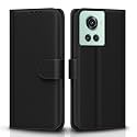 Pikkme Flip Cover for OnePlus 10R 5G / 10R Prime 5G | Leather Finish | Shockproof with Card Pockets &amp; Wallet Stand | Ultimate Protection Case(Black)