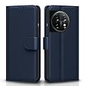 Pikkme Flip Cover for OnePlus 11 5G | Leather Finish | Shockproof with Card Pockets &amp; Wallet Stand | Ultimate Protection Case(Blue)