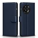 Pikkme Flip Cover for OnePlus 11R 5G| Leather Finish | Shockproof with Card Pockets &amp; Wallet Stand | Ultimate Protection Case(Blue)