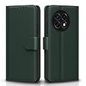 Pikkme Flip Cover for OnePlus 13R 5G Leather Finish | Inside TPU with Card Pockets | Wallet Stand and Shock Proof | Complete Protection Flip Case (Green)
