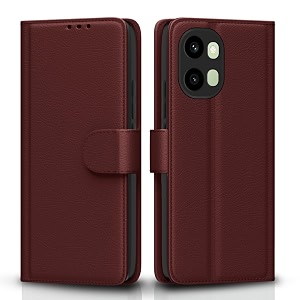 pikkme flip cover for oneplus 15r 5g leather finish  inside tpu with card pockets  wallet stand and shock proof  complete protection flip case brown