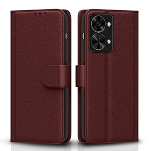 pikkme flip cover for oneplus nord 2t 5g leather finish  shockproof with card pockets amp wallet stand  ultimate protection casebrown