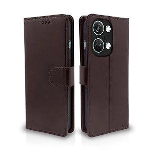 pikkme flip cover for oneplus nord 3 5g  leather finish  shockproof with card pockets amp wallet stand  ultimate protection casecoffee
