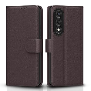 pikkme flip cover for oneplus nord 5 5g leather finish  inside tpu with card pockets  wallet stand and shock proof  complete protection flip casecoffee