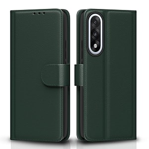 pikkme flip cover for oneplus nord 5 5g  leather finish  shockproof with card pockets amp wallet stand  ultimate protection casegreen
