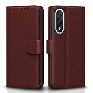 pikkme flip cover for oneplus nord 5 5g  leather finish  shockproof with card pockets amp wallet stand  ultimate protection casebrown