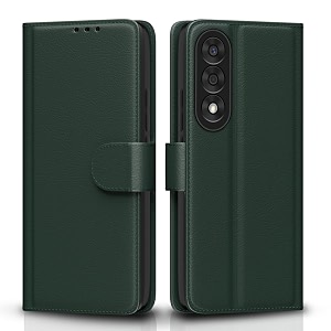 pikkme flip cover for oneplus nord 5 5g leather finish  inside tpu with card pockets  wallet stand and shock proof  complete protection flip casegreen