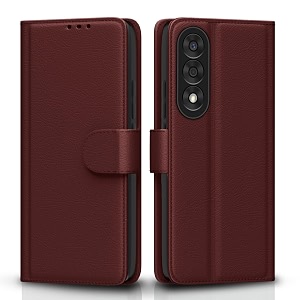 pikkme flip cover for oneplus nord 5 5g leather finish  inside tpu with card pockets  wallet stand and shock proof  complete protection flip casebrown