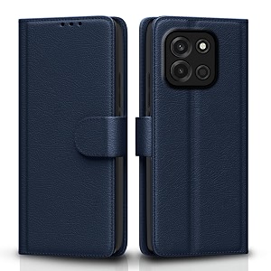 pikkme flip cover for oneplus nord 6 5g leather finish  inside tpu with card pockets  wallet stand and shock proof  complete protection flip case blue