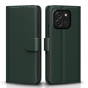 pikkme flip cover for oneplus nord 6 5g leather finish  inside tpu with card pockets  wallet stand and shock proof  complete protection flip case green