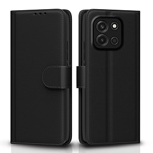 pikkme flip cover for oneplus nord 6 5g leather finish  inside tpu with card pockets  wallet stand and shock proof  complete protection flip case black