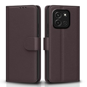 pikkme flip cover for oneplus nord 6 5g leather finish  inside tpu with card pockets  wallet stand and shock proof  complete protection flip case coffee