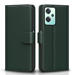 pikkme flip cover for oneplus nord ce 2 lite 5g  leather finish  shockproof with card pockets amp wallet stand  ultimate protection casegreen