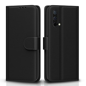 pikkme flip cover for oneplus nord ce 5g leather finish  shockproof with card pockets amp wallet stand  ultimate protection caseblack
