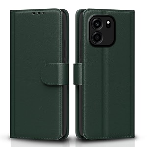 pikkme flip cover for oneplus nord ce 6 5g leather finish  inside tpu with card pockets  wallet stand and shock proof  complete protection flip case green
