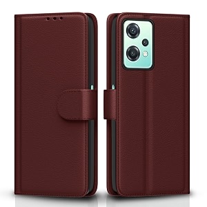 pikkme flip cover for oneplus nord ce 2 lite 5g  leather finish  shockproof with card pockets amp wallet stand  ultimate protection casebrown