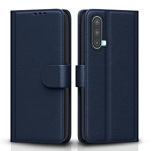 pikkme flip cover for oneplus nord ce 5g  leather finish  shockproof with card pockets amp wallet stand  ultimate protection caseblue