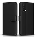 Pikkme Flip Cover for OnePlus Nord Ce 5G| Leather Finish | Shockproof with Card Pockets &amp; Wallet Stand | Ultimate Protection Case(Black)