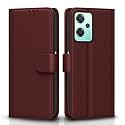 Pikkme Flip Cover for Oneplus Nord Ce 2 Lite 5G | Leather Finish | Shockproof with Card Pockets &amp; Wallet Stand | Ultimate Protection Case(Brown)