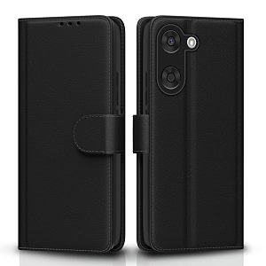 pikkme flip cover for oneplus nord ce5 5g leather finish  inside tpu with card pockets  wallet stand and shock proof  complete protection flip caseblack