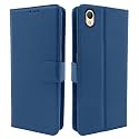 Pikkme Flip Cover for Oppo A37 | Leather Finish | Shockproof with Card Pockets &amp; Wallet Stand | Ultimate Protection Case(Blue)