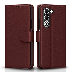 pikkme flip cover for oppo a5 5g leather finish  inside tpu with card pockets  wallet stand and shock proof  complete protection flip casebrown