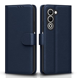 pikkme flip cover for oppo a5 5g leather finish  inside tpu with card pockets  wallet stand and shock proof  complete protection flip caseblue