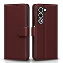 Pikkme Flip Cover for Oppo A5 5G Leather Finish | Inside TPU with Card Pockets | Wallet Stand and Shock Proof | Complete Protection Flip Case(Brown)