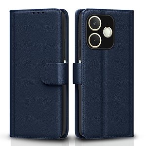 pikkme flip cover for oppo a5 pro 5g  leather finish  shockproof with card pockets amp wallet stand  ultimate protection case blue