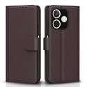 Pikkme Flip Cover for Oppo A5 Pro 5G Leather Finish | Inside TPU with Card Pockets | Wallet Stand and Shock Proof | Complete Protection Flip Case(Coffee)