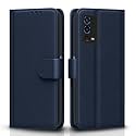 Pikkme Flip Cover for Oppo A55 | Leather Finish | Shockproof with Card Pockets &amp; Wallet Stand | Ultimate Protection Case (Blue)