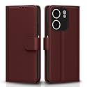 Pikkme Flip Cover for Oppo A5x | Leather Finish | Shockproof with Card Pockets &amp; Wallet Stand | Ultimate Protection Case(Brown)
