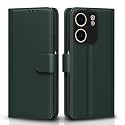Pikkme Flip Cover for Oppo A5x | Leather Finish | Shockproof with Card Pockets &amp; Wallet Stand | Ultimate Protection Case(Green)
