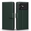 Pikkme Flip Cover for Oppo A6c Leather Finish | Inside TPU with Card Pockets | Wallet Stand and Shock Proof | Complete Protection Flip Case (Green)