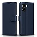 Pikkme Flip Cover for Oppo A6X 5G Leather Finish | Inside TPU with Card Pockets | Wallet Stand and Shock Proof | Complete Protection Flip Case (Blue)